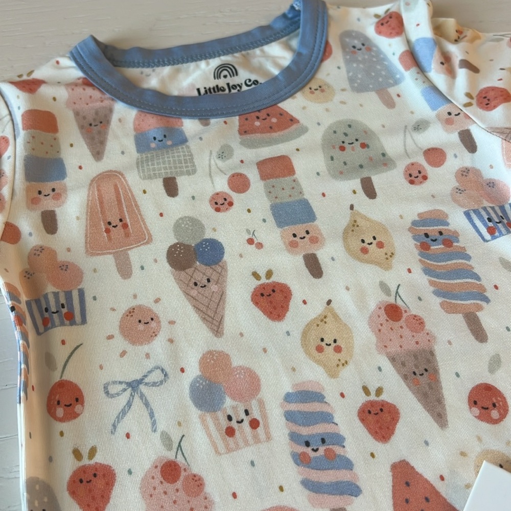 Little Joy Co Popsicle Bows Bamboo Shorts Pajama Set 3T 6 - Picture 5 of 6